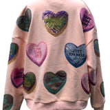 Light Pink Candy Hearts Sweatshirt