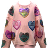 Light Pink Candy Hearts Sweatshirt