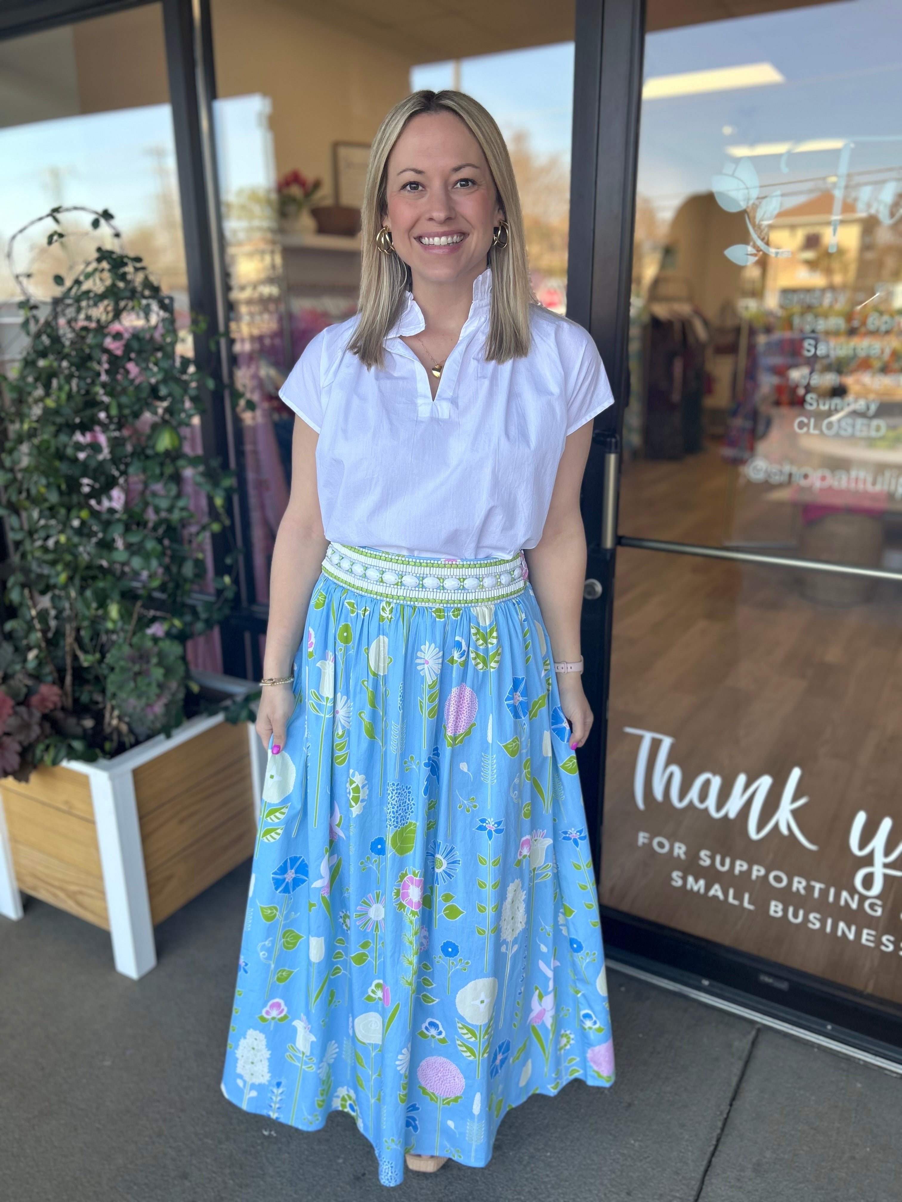 Lillian Skirt | Secret Garden Soft Sky – Tulip