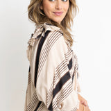 Tan and Black Striped Top