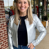 Collarless Jacket | Silver