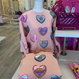 Light Pink Candy Hearts Sweatshirt